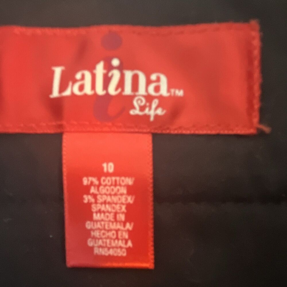Latina Life Women’s Black pants  Size 10 Cotton/Spandex Button 2 pairs - Picture 5 of 10